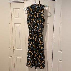 Who What Wear Floral Dress Mockneck Removable Belt